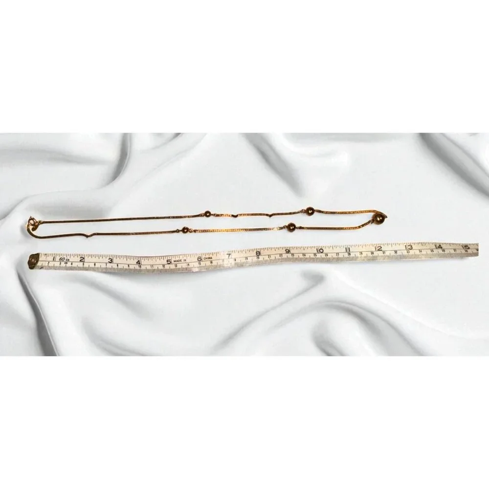 Vintage Gold-Tone Avon Necklace With Beaded Accents & Oval Tag - Picture 8 of 8